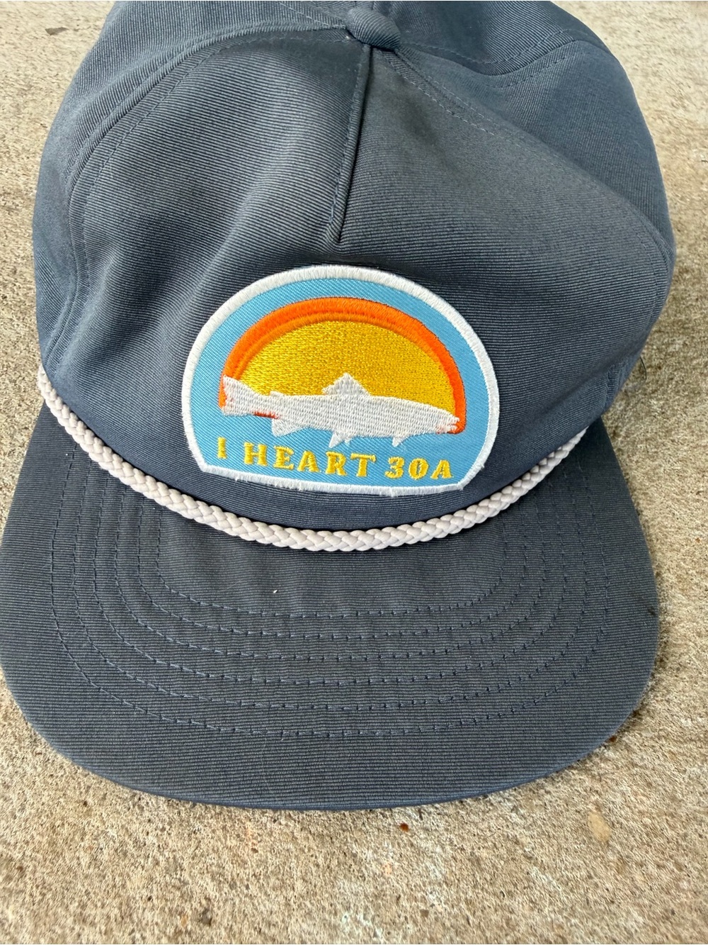 Navyw30A Patch Trucker Hat with Sunset Fish Patch